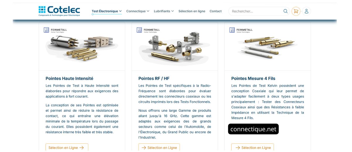 Application des pointes de test