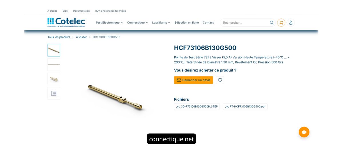 Pointe de test série 731 haute température HCF73106B130G500