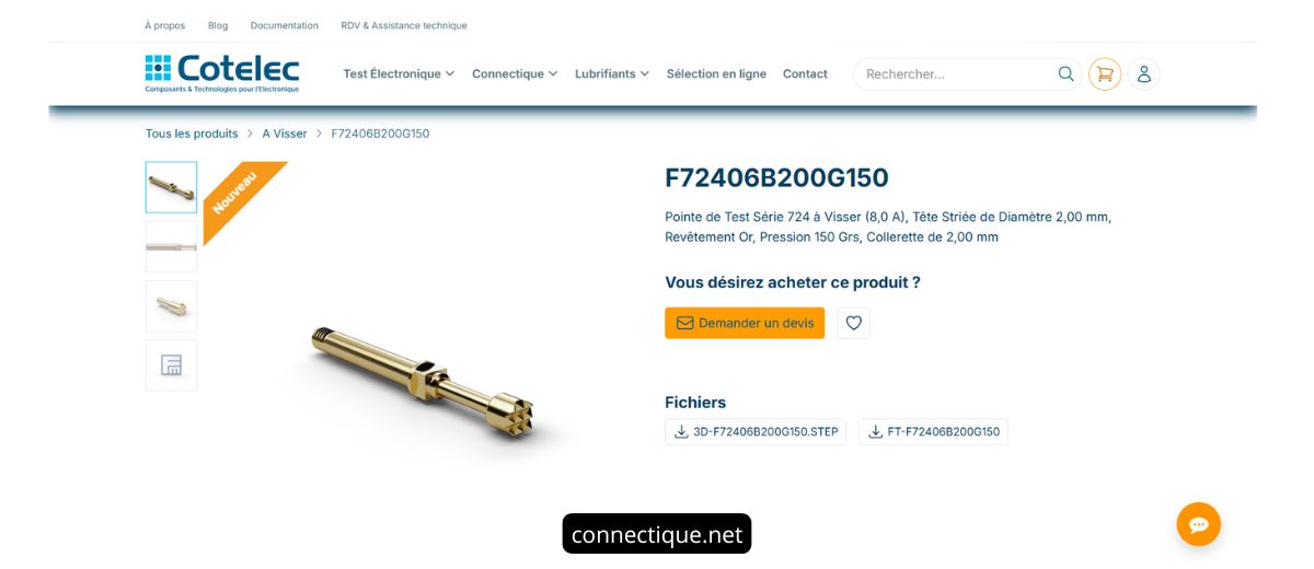 Pointe de test série 724 F72406B200G150