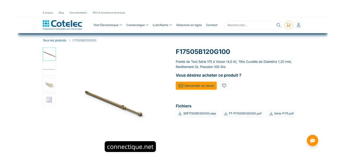 Pointes de test à aiguille plate