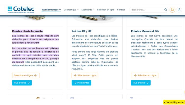 Pointes haute intensité pour applications de puissance